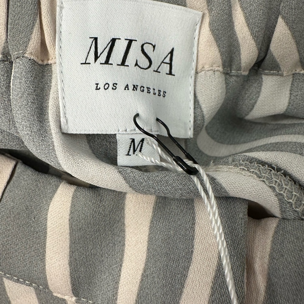 NWT Misa Los Angeles Grey/White Zebra Print Wide Leg Pants Size M - Picture 7 of 8